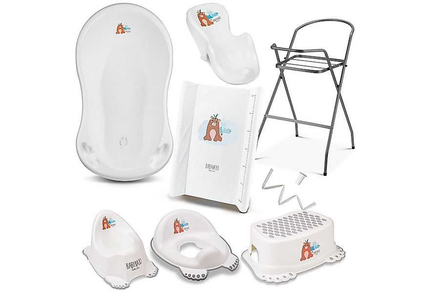 Babykajo Babybadewanne mit Ständer, (Set, 8-tlg), Wanne, Sitz, Wickelauflag günstig online kaufen