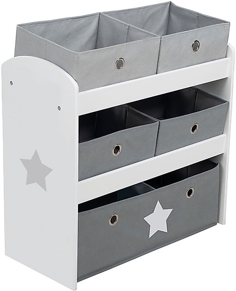 roba® Kinderregal Stars, grau, inklusive 5 günstig online kaufen