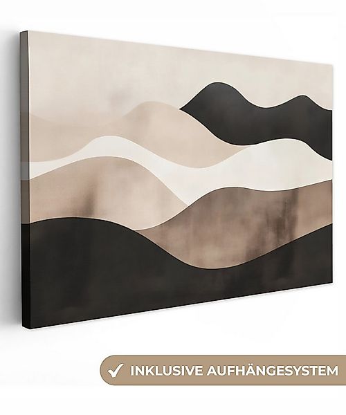 OneMillionCanvasses® Leinwandbild Abstrakt - Landschaft - Wellen - Cremefar günstig online kaufen