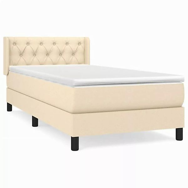 vidaXL Boxspringbett, Boxbett mit Matratze Creme 80x200 cm Stoff günstig online kaufen