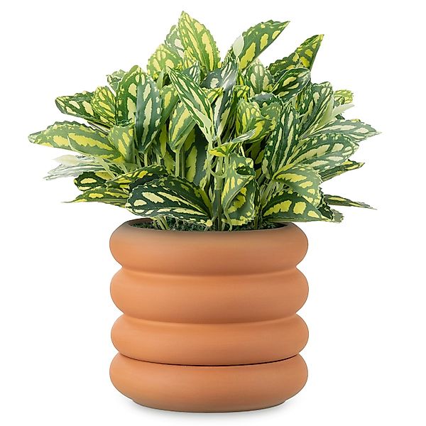 Navaris Übertopf Blumentopf im Riffeldesign - günstig online kaufen