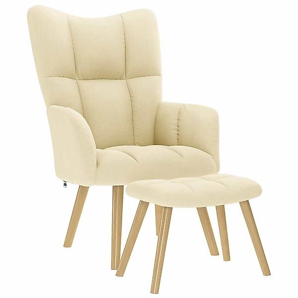 vidaXL Relaxsessel mit Hocker Creme Stoff 4016785 günstig online kaufen