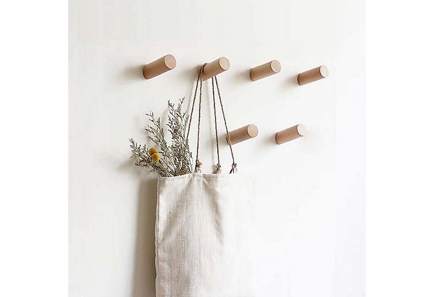 trends for living Garderobenhaken 6 Stü Wandhaken Rund Kleiderhaken Holz Wa günstig online kaufen