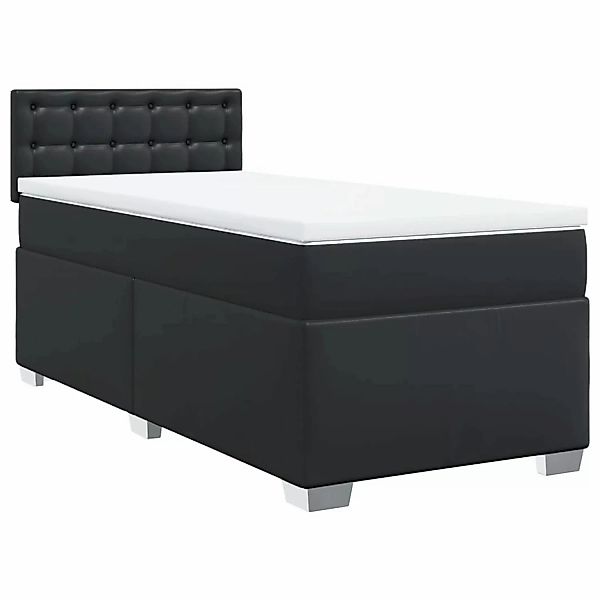 vidaXL Boxspringbett mit Matratze Schwarz 100x200 cm Kunstleder2105690 günstig online kaufen