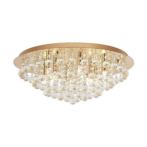 Lindby Deckenlampe Gillion 9626873 Modern in Gold Messing aus Kristall 8-fl günstig online kaufen