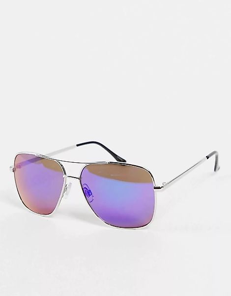 Madein. – Übergroße, quadratische Sonnenbrille-Blau günstig online kaufen