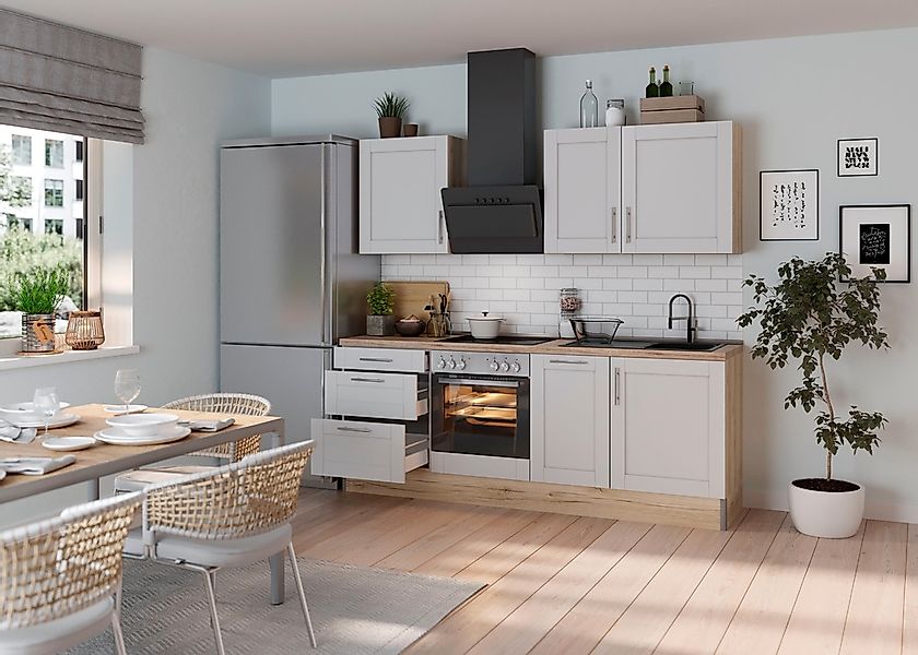OPTIFIT Küche "Ahus", Breite 225 cm,wahlweise mit E-Geräten,MDF Fronten,Sof günstig online kaufen