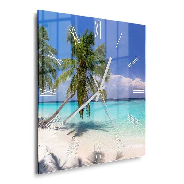 DEQORI Wanduhr 'Paradiesischer Strand' (Glas Glasuhr günstig online kaufen