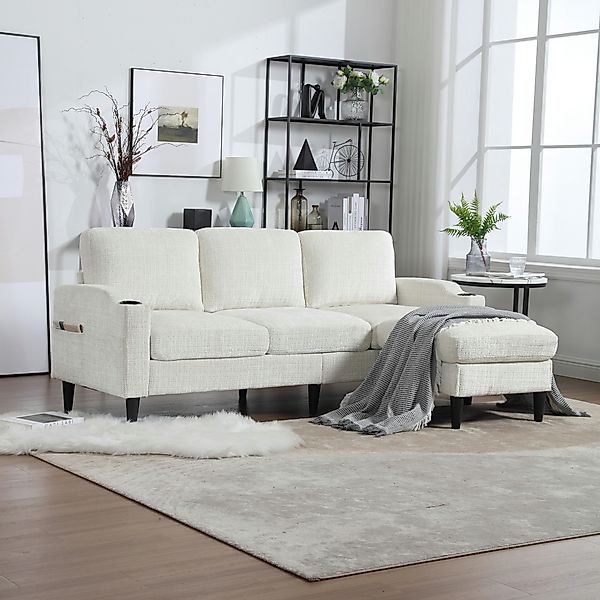 Odikalo 3-Sitzer Wohnzimmersofa Loungesofa mit Hocker günstig online kaufen