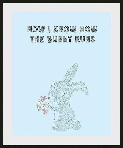 queence Bild "NOW I KNOW HOW THE BUNNY RUNS", Schriftzug-Humor-Sprüche & Te günstig online kaufen