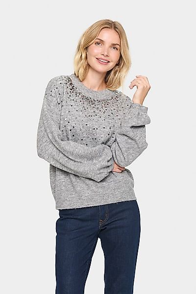 Saint Tropez Strickpullover BarbelSZ Pullover mit Pailletten günstig online kaufen