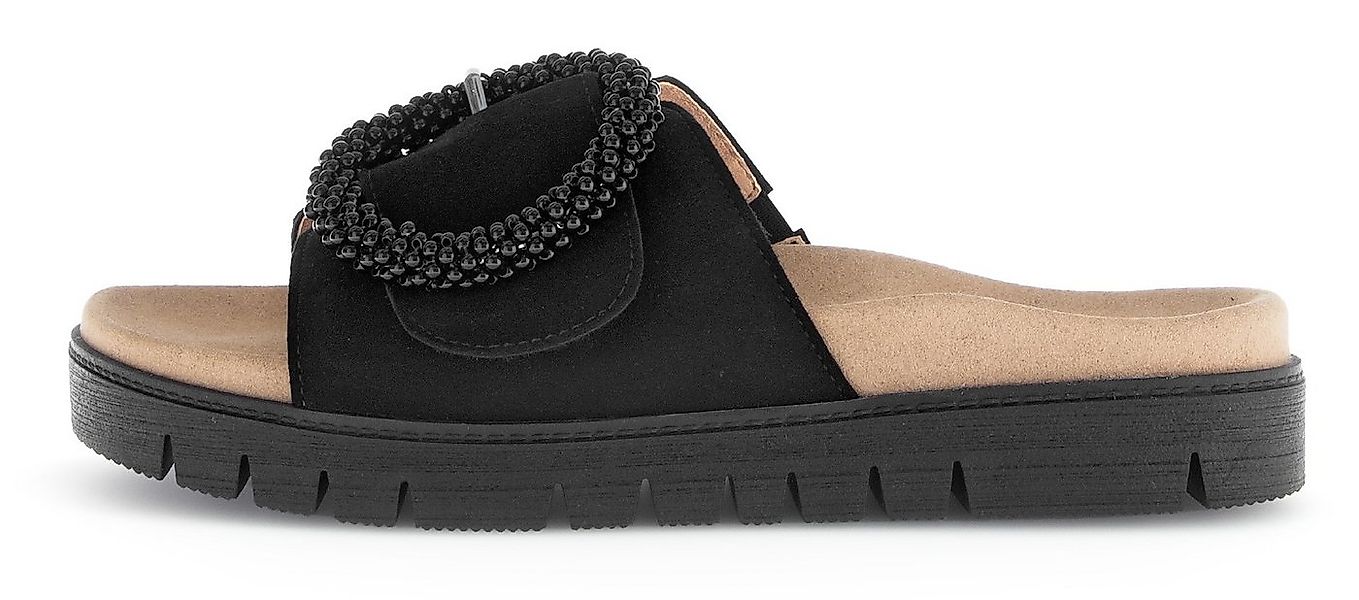 Gabor Pantolette, Plateau, Sommerschuh, Schlappen mit Zierperlen an der Zie günstig online kaufen