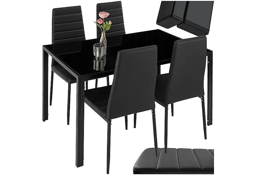 tectake Sitzgruppe Essgruppe Berlin 4+1, gepolstert mit Kunstlederbezug, sc günstig online kaufen