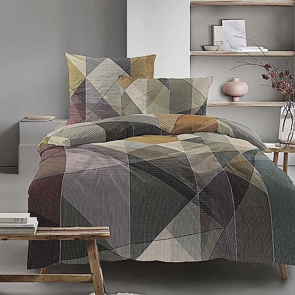 Irisette Mako Satin Bettwäsche Wave 8639-90 Geoemtrisch Bunt 135x200 günstig online kaufen