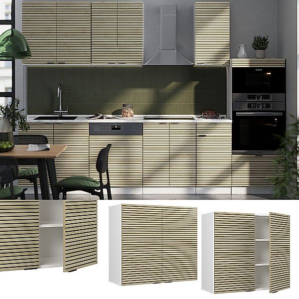 Vicco Glashängeschrank Fame-Line, Eiche Paneel/Weiß, 80 günstig online kaufen