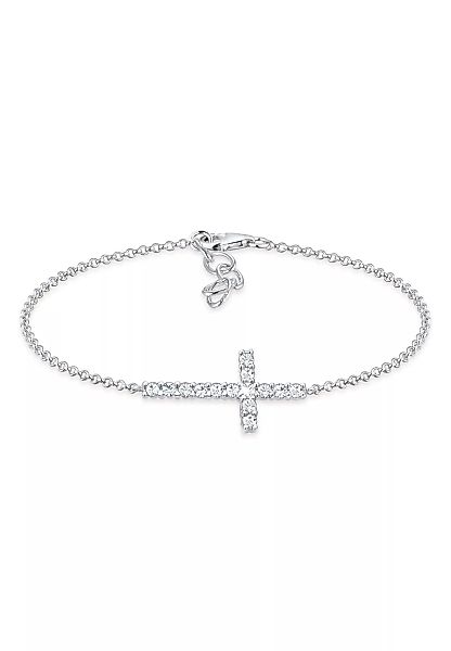 Elli Armband "Kreuz Glaube Kristalle Funkelnd Elegant 925 Silber" günstig online kaufen