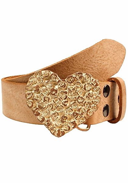 Rettungsring Gürtel Ledergürtel mit austauschbarer Schließe, Rosenherz Komp günstig online kaufen