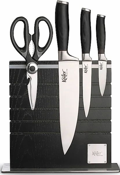 Käfer Magnet-Messerblock, 5 tlg., inkl. 3 Messer, 1 Schere, Griffe aus Pakk günstig online kaufen