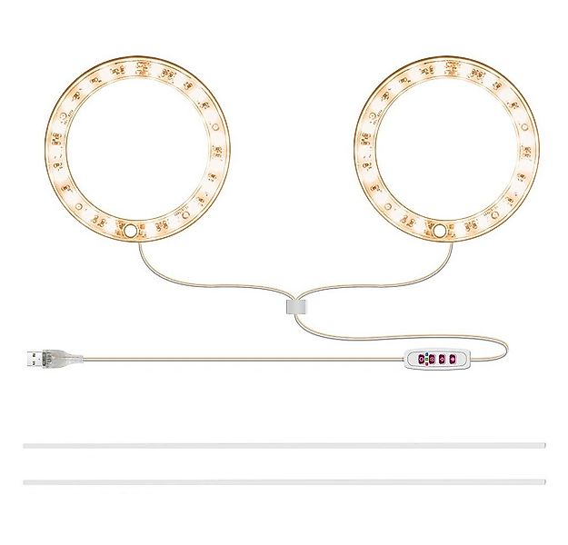 Qualra Pflanzenlampe LED Pflanzenlampe 1/2/3/4 Ring Vollspektrum USB für Zi günstig online kaufen