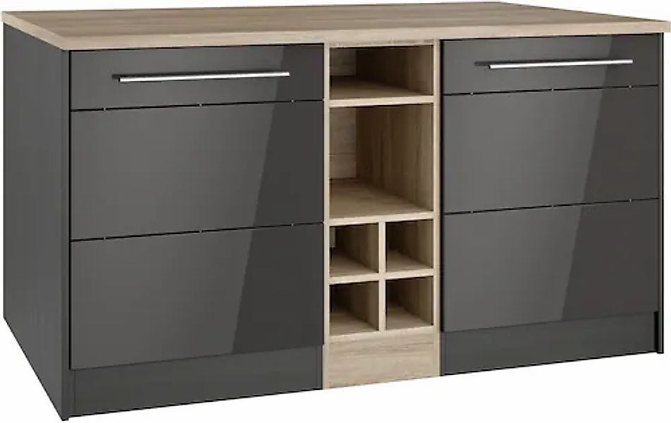 HELD MÖBEL Kücheninsel »Wien«, Breite 153 cm, MDF-Fronten, Flaschenregal günstig online kaufen
