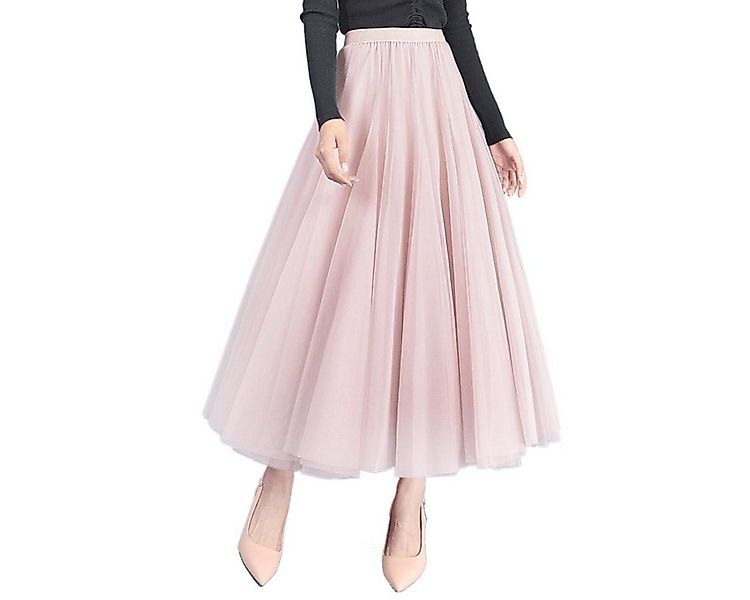 DEBAIJIA Meshrock Meshrock Damen Maxirock Sommer Elegant Lange Röcke Kleid günstig online kaufen