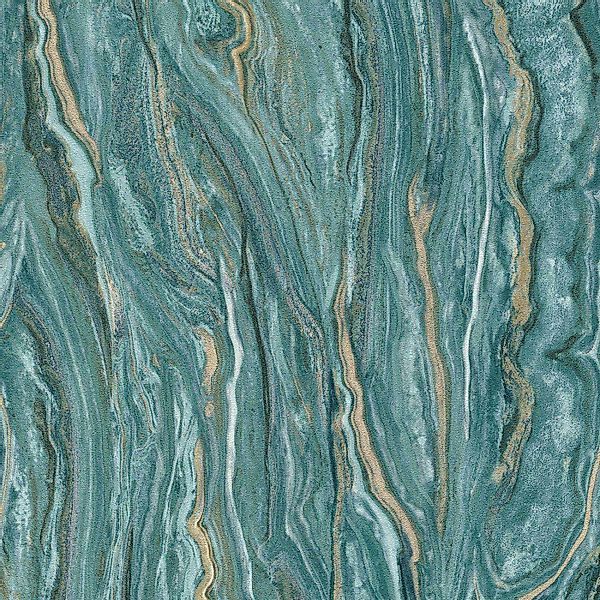 Bricoflor Marmor Tapete in Türkis Grün Vlies Marmortapete in Dunkelgrün für günstig online kaufen