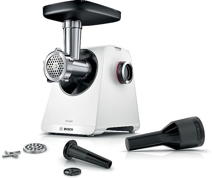 BOSCH Fleischwolf "Serie 4 MFWS420W, 1900 W Blockierlei., 2 Flügel-Messer, günstig online kaufen