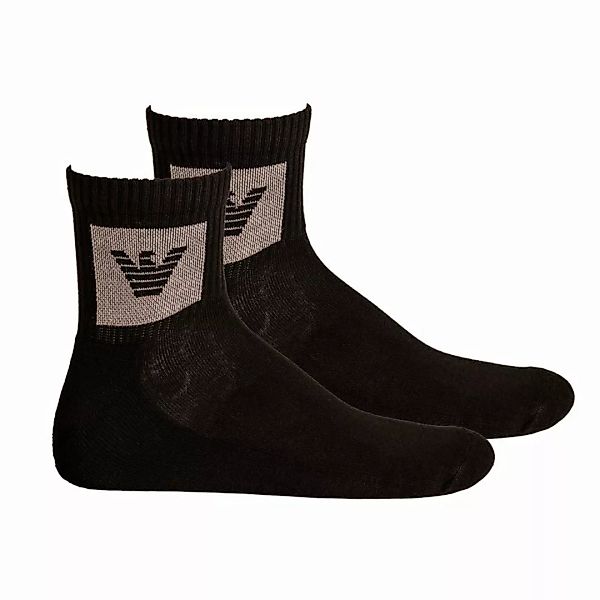 EMPORIO ARMANI Herren Sneakersocken, 2 Paar - Logo, One Size (39-46) günstig online kaufen