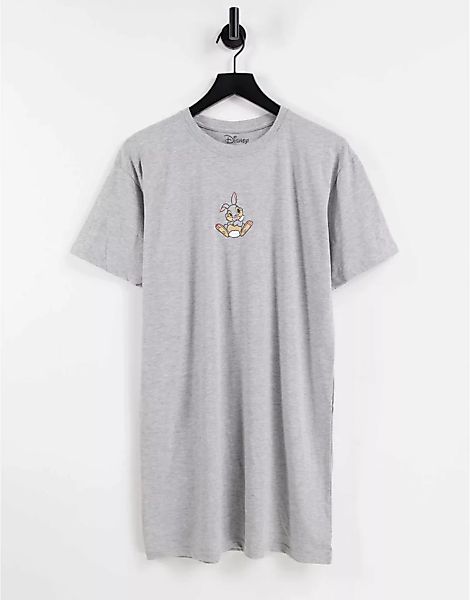 Disney – T-Shirt-Kleid in Grau mit Klopfer -Print günstig online kaufen