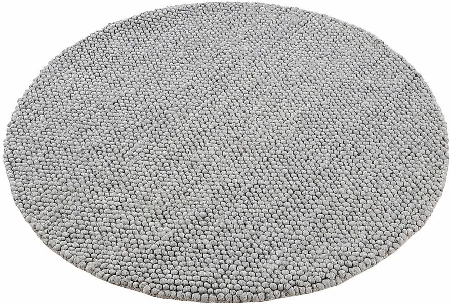 carpetfine Teppich "Calo" rund 16 mm Höhe Handweb Teppich, Uni-Farben, meli günstig online kaufen