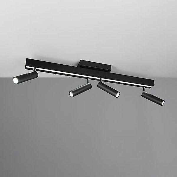 LED Deckenleuchte ausziehbar ca. 85-133 cm  Matt 1 Stück Metall Schwarz günstig online kaufen