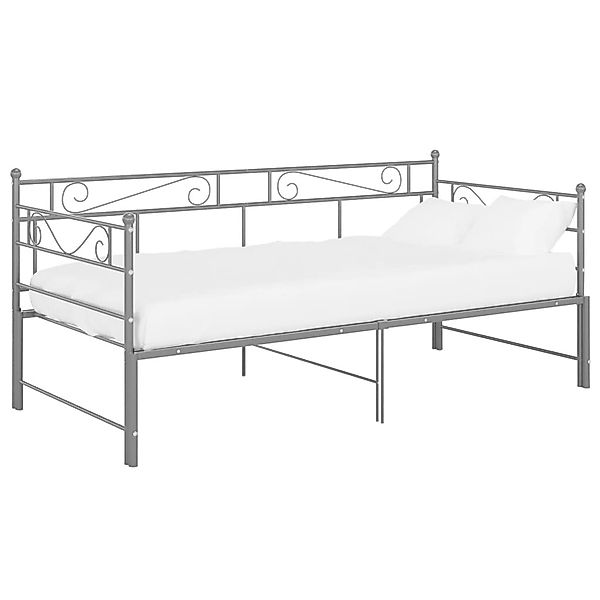 Ausziehsofa Bettgestell Grau Metall 90x200 Cm günstig online kaufen