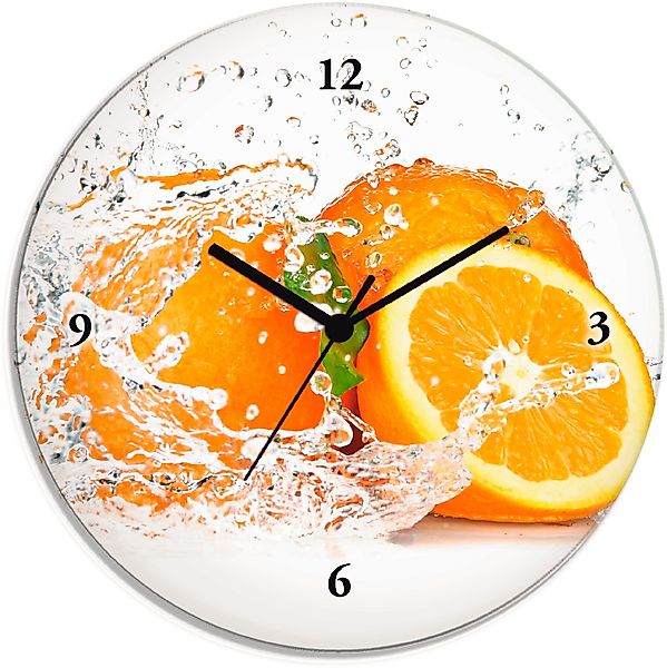 Artland Wanduhr Orange mit Spritzwasser (wahlweise günstig online kaufen