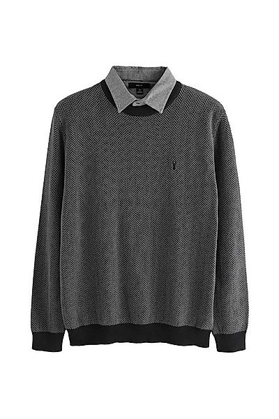 Next 2-in-1-Pullover Regular Fit Pullover mit eingenähtem Kragen (1-tlg) günstig online kaufen