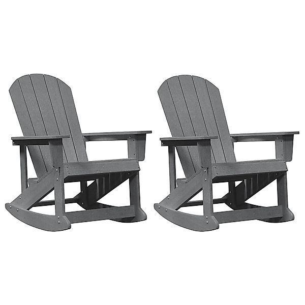 vidaXL Adirondack Schaukelstühle 2-Tlg Hellgrau HDPE 3335837 günstig online kaufen