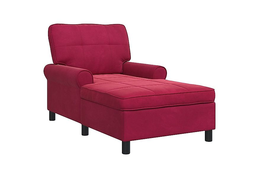 vidaXL Chaiselongue Lounge-Liege mit Kissen Weinrot 91 x 157 x 91 cm Samt, günstig online kaufen