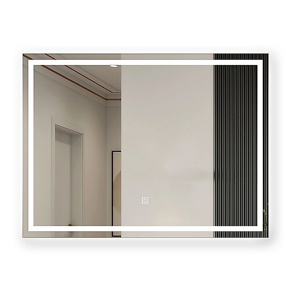 Aica Sanitär Badspiegel 100x80 cm Spiegel mit LED Beleuchtung Touch Wandsch günstig online kaufen