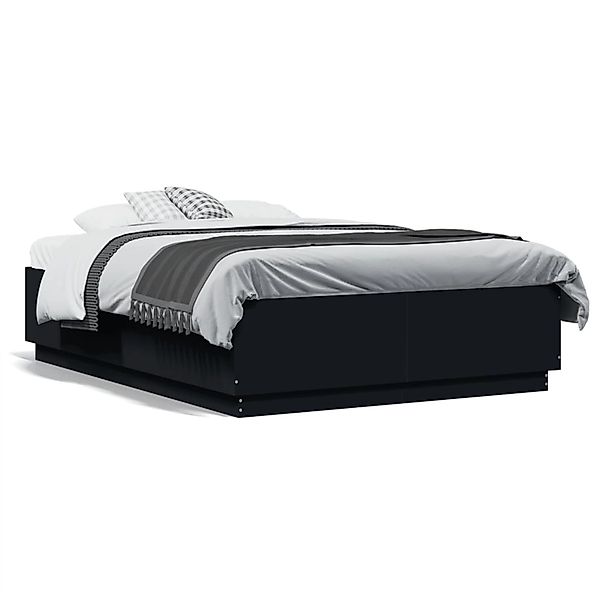 vidaXL Bettgestell Schwarz 140x190 cm Holzwerkstoff 3209731 günstig online kaufen