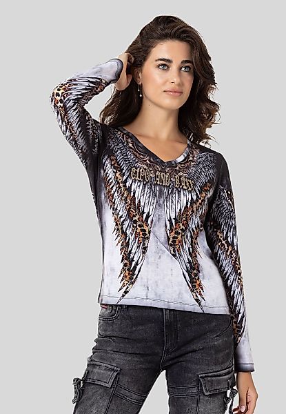 Cipo & Baxx T-Shirt "LONG SLEEVE T-SHIRT", mit funkelnden Strass-Details günstig online kaufen