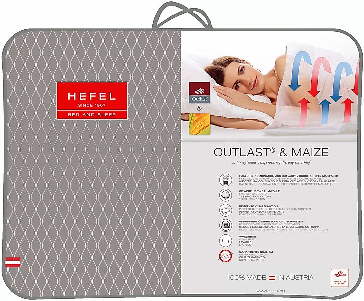 Hefel Kunstfaserbettdecke »Outlast® & Maize«, extraleicht, Bezug 100% Baumw günstig online kaufen