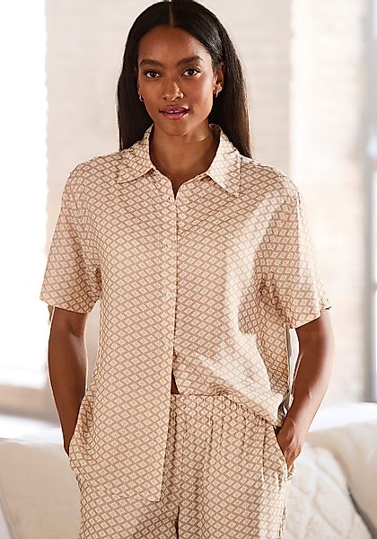LASCANA Pyjamaoberteil, Mit edlem Allover-Druck günstig online kaufen