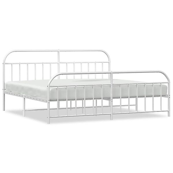 vidaXL Bettgestell mit Kopf- und Fußteil Metall Weiß 200x200 cm Modell 6179 günstig online kaufen