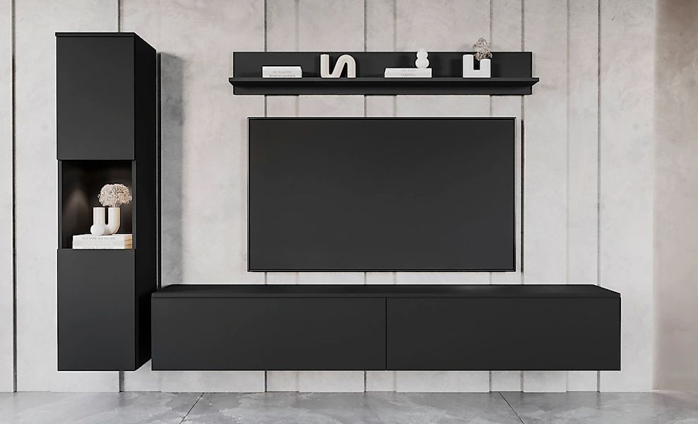 INOSIGN Wohnwand "PARIS, Vitrine Türanschlag links/rechts wechselbar" Kompl günstig online kaufen