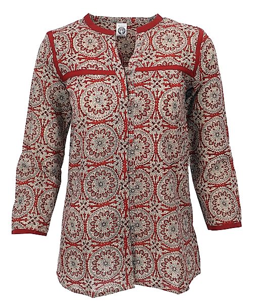 Guru-Shop Longbluse Handbedruckte Bohobluse, luftige Baumwollbluse.. günstig online kaufen