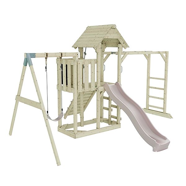 OutdoorToys Spielturm Strömsund mit Kinderschaukel Altrosa günstig online kaufen