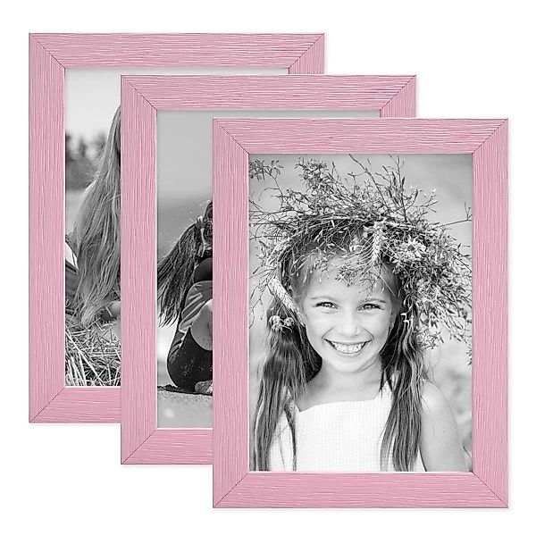 PHOTOLINI Bilderrahmen 3er Set Massivholz-Rahmen - günstig online kaufen