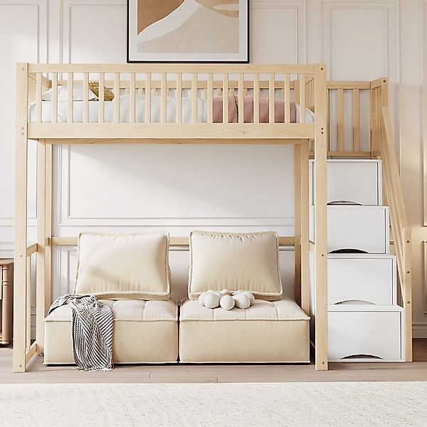 Odikalo Hochbett 90x200 140x200 Jugendbett Kinderbett günstig online kaufen