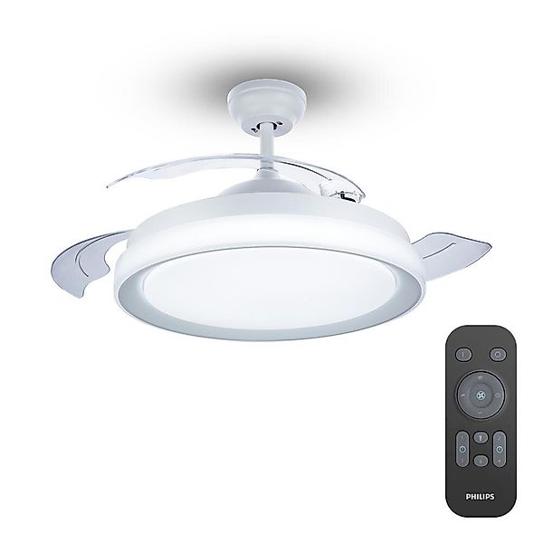 Philips LED-Deckenventilator Bliss, weiß/weiß, leise, CCT günstig online kaufen