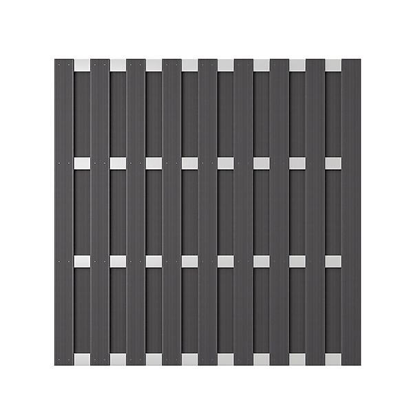 T&J WPC-Bretterzaun Eldena 180 cm x 180 cm Grau günstig online kaufen