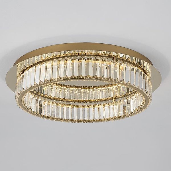 LED Deckenleuchte Aurelia in Gold und Transparent 41W 2505lm günstig online kaufen